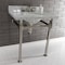 Kingston Brass KVPB30MOQ6 30-Inch Carrara Marble Console Sink, Marble White/Polished Nickel KVPB30MOQ6 - alternate 3